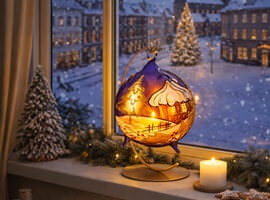 dekorativ julekugle til bord med lys